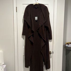 New Carli Bybel x Missguided Chocolate Fluffy Knit Maxi Dress w/ Cardigan